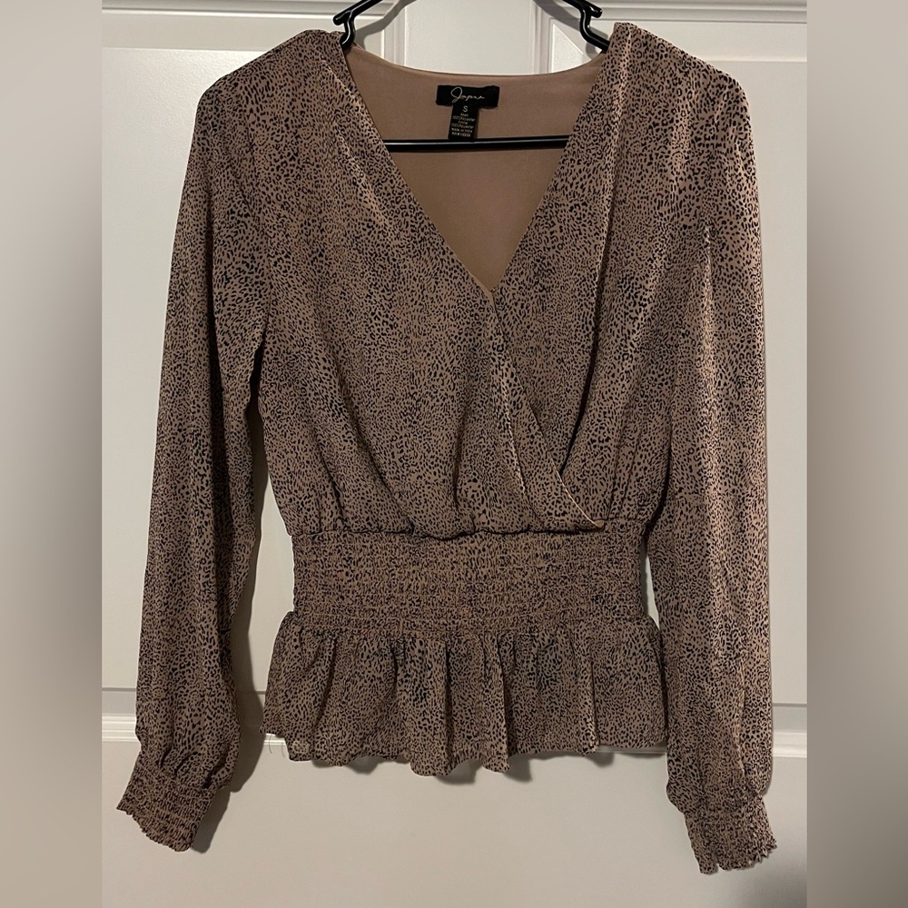 Japna Women's Brown Patterned Blouse